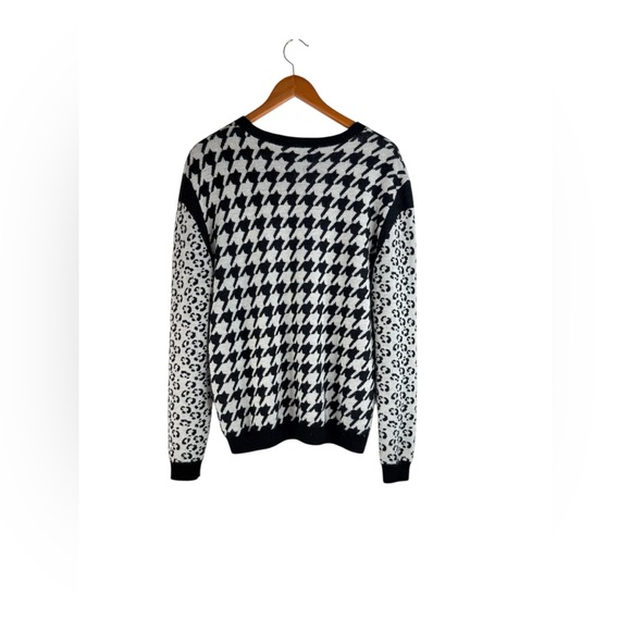 Banjo & Matilda Australia Cashmere Black and White Houndstooth Sweater Size L - Picture 2 of 6